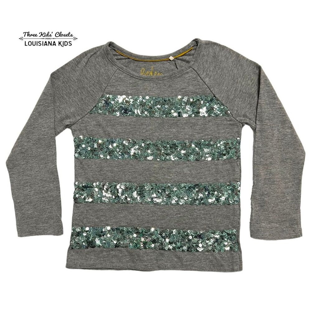 Mini Boden 3-4Y Grey Sequin Top